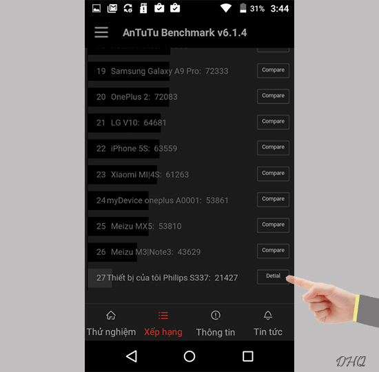 Thứ hạng của m&aacute;y.